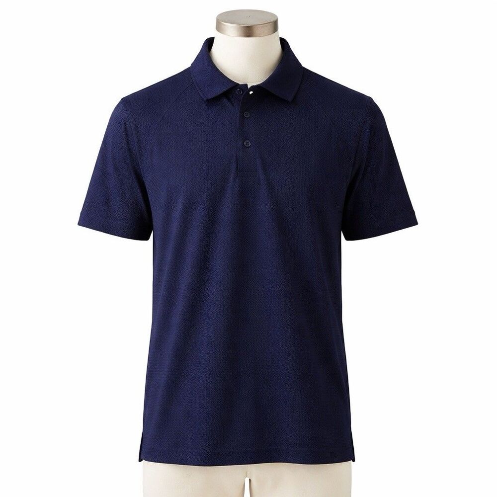 J.Crew Mens Polo Shirt M Navy Blue COOLMAX Mesh Pique Cotton Blend NWT Breathabl